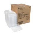Food Containers & Lids | Pactiv Corp. YCI821100000 9.21 in. x 8.87 in. x 3.07 in. SENSATION SmartLock Hinged Lid Container - Plastic, Clear (200/Carton) image number 2