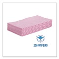 Cleaning Cloths & Wipes | Boardwalk BWK-N8140 12 in. x 21 in. Foodservice Wipers - Pink/White (200/Carton) image number 3