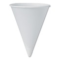 Cups | SOLO 4R-2050 4 oz. Paper Rolled Rim Paper Cone Water Cups - White (25/Carton) image number 1