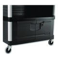 Carts | Rubbermaid Commercial FG409500BLA 40.63 in. x 20.75 in. x 37.81 in. 300 lbs. Capacity 3 Shelves Plastic Xtra Equipment Cart - Black image number 4