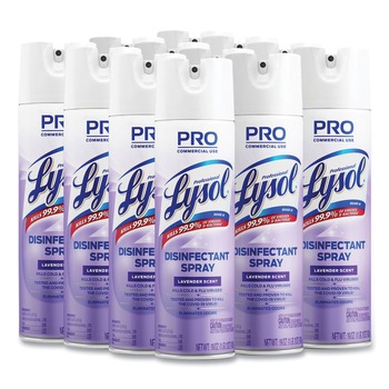 Professional LYSOL Brand 36241-89097 19 oz. Aerosol Spray Disinfectant Spray - Lavender (12/Carton)