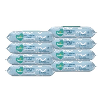 PRODUCTS | Pampers 75536 1-Ply Baby Fresh 7 in. x 6.8 in. Complete Clean Baby Wipes - White (8/Carton)