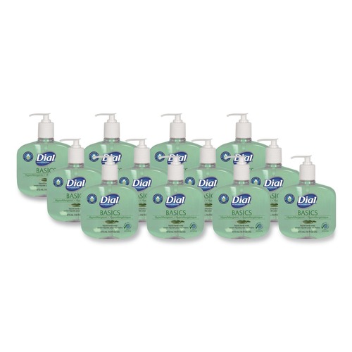 Hand Soaps | Dial Professional DIA 33815 16 oz Basics MP Free Liquid Hand Soap - Unscented (12/Carton) image number 0