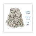 Mop Heads | Boardwalk BWKCM02024S #24 Banded Cotton Mop Heads - White (12/Carton) image number 5