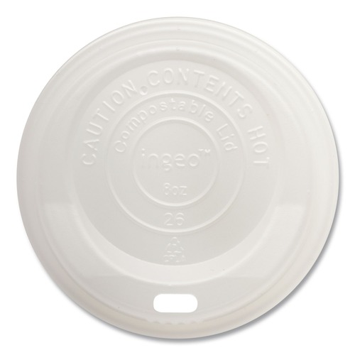Cup Lids | World Centric CULCS8 PLA Lids for Hot Cups - White (1,000/Carton) image number 0