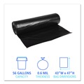 Low-Density Trash Bags | Boardwalk H8647HKKR01 43 in. x 47 in. 56 gal. 0.6 mil Low-Density Waste Can Liners - Black (100/Carton) image number 3