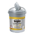 Perforated Roll & Hand Towels | GOJO Industries 6396-06 10.5 in. x 12 in. 2-Ply Hand Cleaning Scrubbing Towels - Fresh Citrus Silver/Yellow image number 1