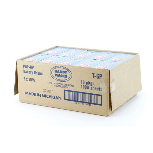 Paper Wraps | Handy Wacks T6P 10.75 in. x 6 in. Bakery Pick-up Tissue Deli Sheets (10/Carton) image number 0
