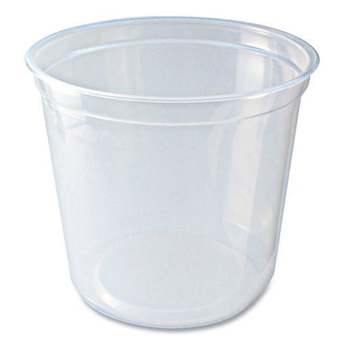 Food Containers & Lids | Fabri-Kal 000000000009505103 4.6 in. x 4.1 in. 24 oz. Microwavable Plastic Deli Containers - Clear (500/Carton) image number 0