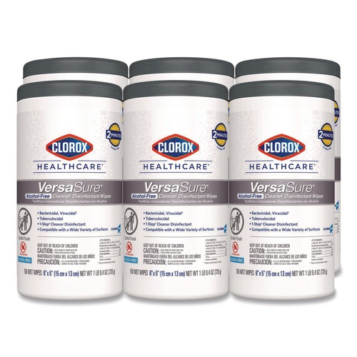 Cleaning Cloths & Wipes | Clorox Healthcare 31758 VersaSure 6.75 in. x 8 in. 1-Ply Cleaner Disinfectant Wipes - White Fragranced (6/Carton) image number 0