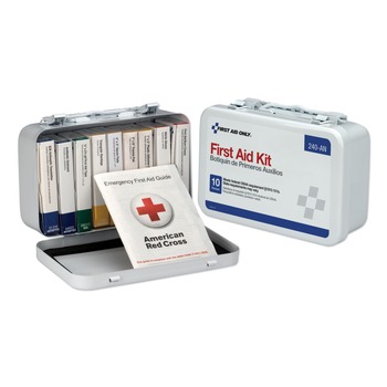 FIRST AID KITS | First Aid Only 240-AN ANSI/OSHA Compliant Unitized First Aid Kit for 10 People with Metal Case (1-Kit)