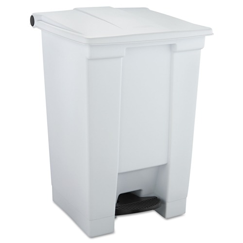 Indoor Waste Receptacles | Rubbermaid Commercial FG614400WHT 12 Gallon Indoor Utility Step-On Plastic Waste Container - White image number 0
