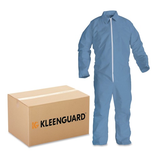 Cleaning Cloths & Wipes | KleenGuard 45317 A65 Zipper Front Flame Resistant Coveralls - 4XL/Blue (21/Carton) image number 0