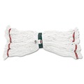 Mop Heads | Rubbermaid Commercial FGA21206WH00 Web Foot Shrinkless Looped-End Cotton/Synthetic Wet Mop Head - Medium, White (6/Carton) image number 1