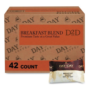  | Day to Day Coffee 23003 1.5 oz. Pack 100 Percent Pure Coffee - Breakfast Blend (42 Packs/Carton)