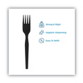 Disposable Forks | Dixie SSF51 SmartStock Series-O 6.5 in. Mediumweight Plastic Cutlery Forks Refill - Black (40/Pack, 24 Packs/Carton) image number 2