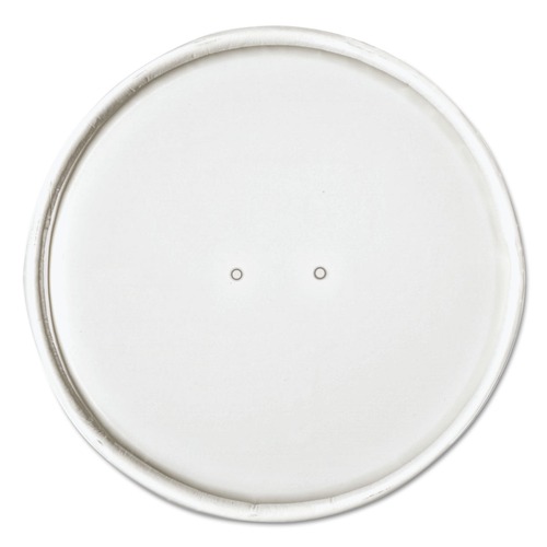 Food Containers & Lids | SOLO CH16A-4000 3.9 in. Diameter x 0.9 in. h Vented Paper Lids for Food Containers, For 16 oz Containers - White (25/Bag, 20 Bags/Carton) image number 0