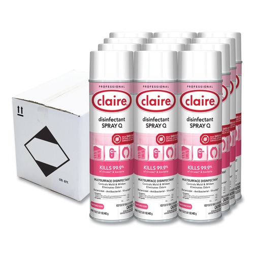 Disinfecting & Cleaning Solutions | Claire CL1001 17 oz. Aerosol Spray Q Disinfectant - Country Fresh Scent (12/Carton) image number 0