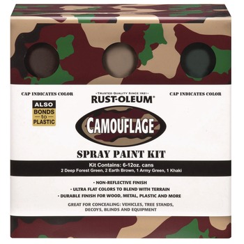 Rust-Oleum 269038 12 oz. Aerosol Can Camouflage 2X Ultra Cover Spray Paint Kit - Assorted Colors (6/Carton)