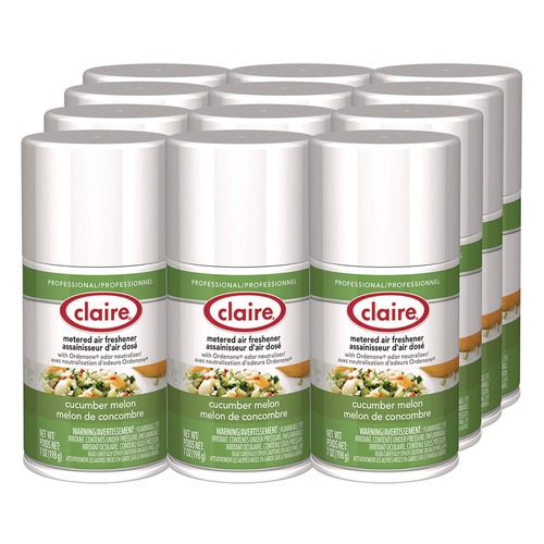 Air Fresheners & Odor Eliminators | Claire 1000003939 7 oz. Aerosol Spray Metered Air Freshener - Cucumber Melon Scent (12/Carton) image number 0