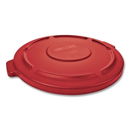 Waste Receptacle Lids | Rubbermaid Commercial FG263100RED 22.25 in. BRUTE Self-Draining Flat Top Lids for 32 gal. Round BRUTE Containers - Red image number 0