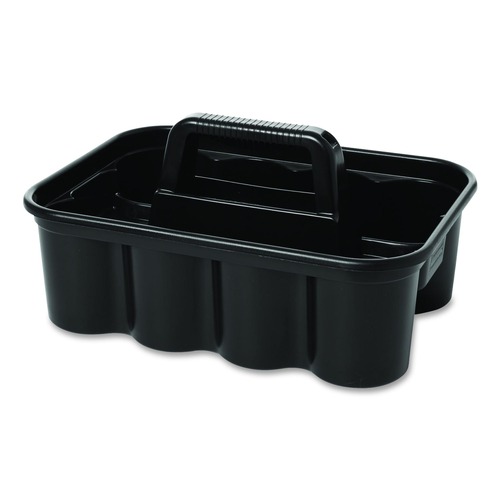 Waste Receptacle Accessories & Dollies | Rubbermaid Commercial FG315488BLA Commercial Deluxe 15 in. x 7.4 in. 8-Compartment Carry Caddy - Black image number 0