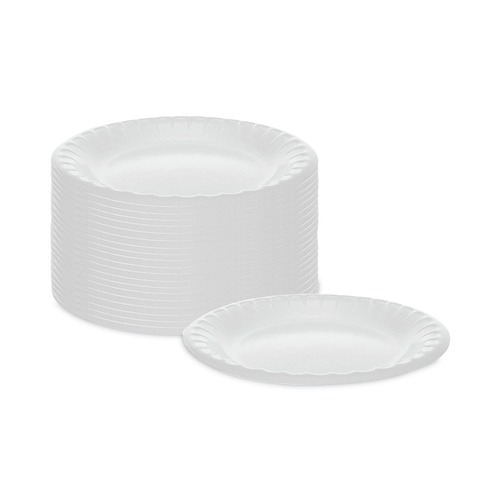 Plates | Pactiv Corp. 0TK100060000 6 in. Placesetter Deluxe Laminated Foam Dinnerware Plate - White (1000/Carton) image number 0
