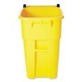 Outdoor Waste Receptacles | Rubbermaid Commercial FG9W2700YEL 50 Gallon Molded Plastic Square Brute Rollout Container - Yellow image number 4