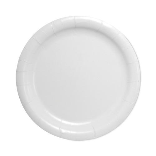 Plates | SOLO HP9S-2050 Bare Eco-Forward 9 in. dia ProPlanet Seal Clay-Coated Paper Dinnerware Plate - White (500/Carton) image number 0