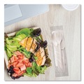 Cutlery Kits | WNA EPS005 EcoSense Renewable PSM Wrapped Plastic Fork/Knife/Napkin/Spoon Cutlery Kit - White (250/Carton) image number 5