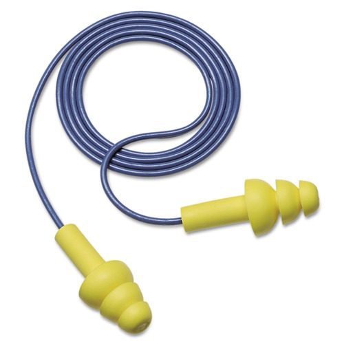 Ear Protection | 3M 340-4004 E-A-R UltraFit Premolded Corded Earplugs - Yellow (100 Pairs/Box) image number 0