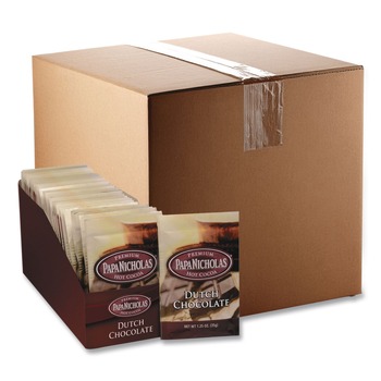 PapaNicholas Coffee 79224 Premium Hot Cocoa - Dutch Chocolate (24/Carton)