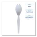 Disposable Spoons | Boardwalk BWK SPOONMWPS Mediumweight Polystyrene Cutlery Teaspoon - White (1000/Carton) image number 5