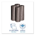 Low-Density Trash Bags | Boardwalk H6036TGKR01 30 Gallon 0.95 mil 30 in. x 36 in. Perforated Roll Low-Density Waste Can Liners - Gray (25 Bags/Roll, 4 Rolls/Carton) image number 3