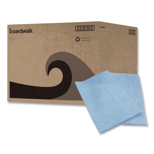 Cleaning Cloths & Wipes | Boardwalk BWK-N8220 13 in. x 21 in. Foodservice Wipers - Blue (150/Carton) image number 0
