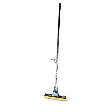 MOPS | Rubbermaid Commercial FG643500BRNZ Bronze Handle Steel Roller Sponge Mop with 12 in. Yellow Sponge