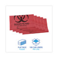 Low-Density Trash Bags | Boardwalk A8046PRK 40 in. x 46 in. 45 gal. 1.3 mil Linear Low Density Health Care Trash Can Liners - Red (100/Carton) image number 2