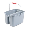 Buckets & Wringers | Rubbermaid Commercial FG262888GRAY 18 in. x 14.5 in. x 10 in. 19 qt. Plastic Double Utility Pail - Gray image number 0