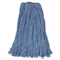Mop Heads | Rubbermaid Commercial FGF51800BL00 24 oz. 1 in. Band Cotton/Synthetic Cut-End Blend Mop Head - Blue (12/Carton) image number 1