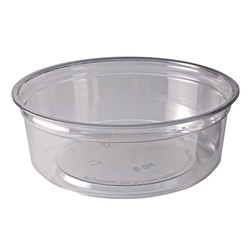 Food Containers & Lids | Fabri-Kal 000000000009501030 Recycleware 4.6 in. Diameter x 1.7 in. h 8 oz Round Plastic Deli Container - Clear (500/Carton) image number 0