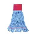 Mop Heads | Boardwalk BWK1800LBDZ Pro Loop Web/Tailband Mop Head - Large, Blue (1-Dozen) image number 8