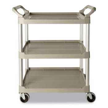 KITCHEN AND SERVICE CARTS | Rubbermaid Commercial FG342488OWHT 200 lbs. Capacity 3 Shelf Service Cart - Off White