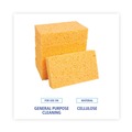 Sponges | Boardwalk C31BWK 3-2/3 in. x 6-2/25 in. x 1-11/20 in. Cellulose Sponges - Medium, Yellow (24-Piece/Carton) image number 5
