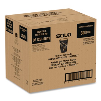 SPECIALTY ASSORTMENTS | SOLO OF12BI-0041 12 oz. Paper Bistro Design Hot Drink Cups (300/Carton)