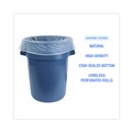 High-Density Trash Bags | Boardwalk Z8048HNKR01 40 in. x 48 in. 45 Gallon 13 mic High Density Industrial Coreless Roll Can Liners - Natural (250/Carton) image number 6