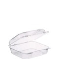 Food Containers & Lids | Dart C51UT1 StayLock 7.8 in. x 8.3 in. x 3 in. Plastic Hinged Lid Containers - Clear (250/Carton) image number 3