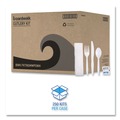 Cutlery Kits | Boardwalk BWKFKTNSMWPSWH 6-Piece Condiment/Fork/Knife/Napkin/Teaspoon Cutlery Kit - White (250/Carton) image number 4