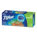 Resealable Bags | Ziploc 383179 1.2 mil. 6.5 in. x 5.88 in. Resealable Sandwich Bags - Clear (40/Box) image number 1
