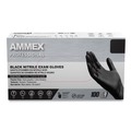 Janitorial Disposable & Single Use Gloves | Ammex ABNPF46100 9.5 in. Long 3 mil Powder-Free Nitrile Exam Gloves - Large/Black (1000/Carton) image number 0