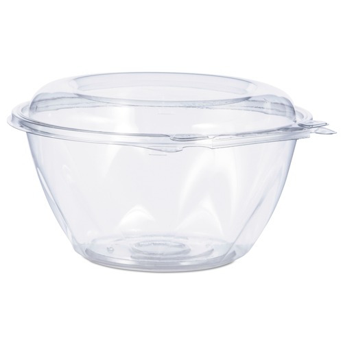 Food Storage Containers & Lids | Dart CTR32BD 7 in. x 3.4 in. 32 oz. Tamper-Resistant Plastic Bowls with Dome Lid - Clear (150/Carton) image number 0